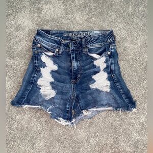 WOMENS NEXT LEVEL STRETCH HIGH WAISTED AMERICAN EAGLE JEAN SHORTS